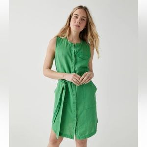Michael Stars Kelly Green Brady Linen Women’s Shirtdress Size M